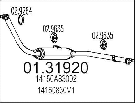 MTS 01.31920 Vorschalldämpfer 1200mm 5kg