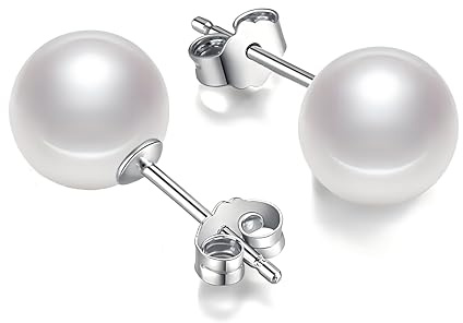 Schmuckwilli Tahiti donna conchiglia Orecchin perle Mallorca di vera conchiglia Argento Bianca (8mm) fmo0018