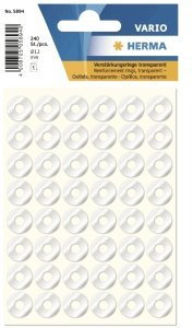 HERMA 10 x Lochverstärkungsringe transparent VE=240 Stück