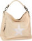 styleBREAKER Shopper Handtasche im Vintage Look mit Stern, Schultertasche, Umhängetasche, Damen 02012076, Farbe:Hellbraun