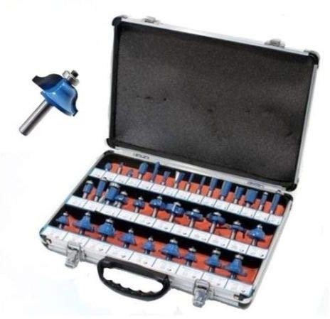 KIT SET DI 35 FRESE FRESA FRESATRICE PUNTE PER LEGNO PANTOGRAFO CON GAMBO DA 6 MM