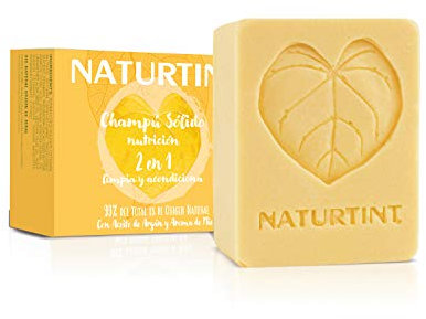 Naturtint, Champú Sólido Nutrición 2 en 1, Champú en Bara + Acondicionador, Nutre y Revitaliza la Fibra Capilar, Cabello Seco, Maltratado y Sin Vida, 99% Ingredientes Naturales, ECOCERT, 75ml