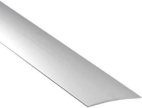 2M Self Adhesive Aluminium Threshold Strip 80mm Wide Door Floor Trim Transition LPOSK TMW Profiles (Silver)