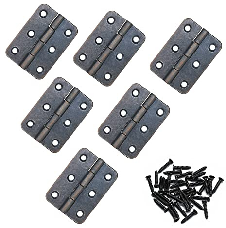 Hinges 6pcs - 2 inch Red Bronze Hinges for Wood Door Hinges with Hinge Screws for Home Furniture Hardware Cabinet Closet Door Drawer Wood Box