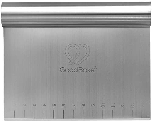 GoodBake Mappa per impasto, grande, 22 x 12,5 cm, raschietto per pasta di alta qualità, in acciaio inox, ideale per pasta di pane, fondente e per la lavorazione e la decorazione di torte