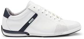 BOSS Hommes Saturn Lowp Baskets en Cuir avec Doublure Anti-odeurs