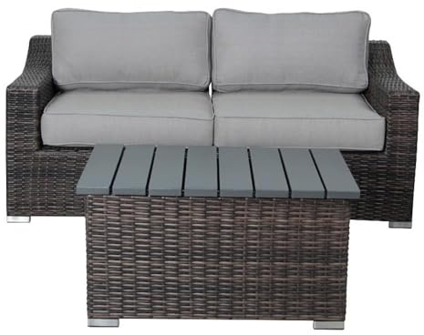 Living Source Internaltional Wicker/Rattan 2-Person Seating Group in Brown