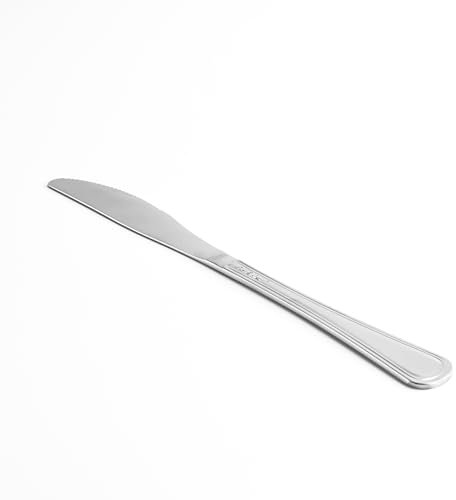 Zanetti Set 12 Coltelli da tavola in acciaio inox 18/C, Modello Leonardo, acciaio lucido e resistente, confezione da 12 pezzi, made in Italy