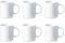 Acan Tradineur - Pack de 6 tazas de cerámica, tazón desayuno, café, infusiones, diseño clásico, aptas para lavavajillas y microondas (Blanco - 330 ml - 9,2 x 8 cm)