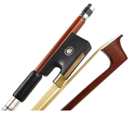 YoungMonic Advanced 3/4 Hand Made Violin Bow Brazilwood Stick Violin Bows Resonant Sound Inlay Eye Frog (3/4)