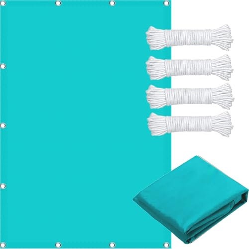 Vela Ombreggiante 1.9 x 2 m Impermeabile Protezione UV 98% Ombreggiante, Vento Recinzione Privacy Vela Schermante Ombreggiante con Fune per Terrazza, Blu Cielo