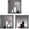 HENGBIRD 3 Stück Wandtattoo Wohnzimmer, 3D Blumen Vase Wandaufkleber, 30x30cm Vase Wandsticker Wohnzimmer, 3D Wandaufkleber Vase Wandaufkleber für Schlafzimmer Wohnzimmer Kinderzimmer