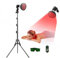 Zilynhom Rotlichttherapielampe mit Bodenhalterung, Timer, 5 Stufen, 660 nm & 850 nm Nahinfrarotlicht, E27-Heizlampe für Gesicht, Rücken, Nacken, Körper, Taille, Schmerzlinderung
