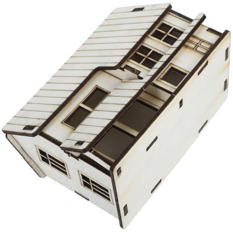 BESPORTBLE casa en Miniatura pequeño Colgante Kit de cabaña de Troncos para miniequipo casa de Bricolaje Kit de maquetas casa de Madera en Miniatura Pequeña casa de Madera Beige
