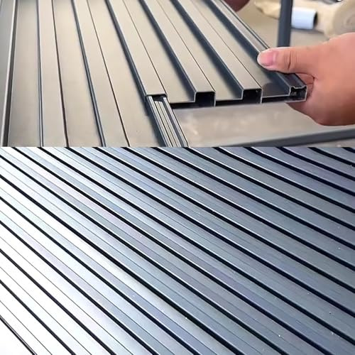 Panneau de Toit en Aluminium connectable pour véranda, toiture en tôle ondulée à Double paroi isolée, Toit de Serre et Toit pour pergola de Stockage (6 pièces, L 2,5 m (8,2 pi))