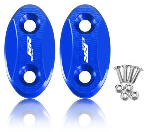 Partie arrière Accessoires Moto CNC - Cache-rétroviseurs Éliminateurs De Vibrations Cache-Trous Rétroviseurs pour BMW S1000RR 2009-2018(Turquesa)