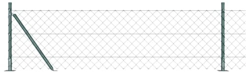 Clôture en lattis - Clôture à maillons de chaîne avec poteaux - Vert - 0,4 x 10 m - En acier - Clôture pour parterre de fleurs, cour, terrasse