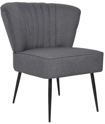 Frdhee Sillón de televisión, muebles de salón, sillón de cóctel, tela gris oscuro, sillón de televisión para salón y dormitorio