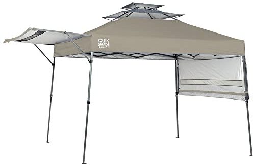 Quik Shade Summit 10 x 17-Foot Instant Canopy with Adjustable Dual Half Awnings, 170 Square Feet of Shade for 15 People - Taupe