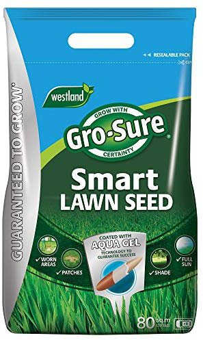 Gro-Sure Aqua Gel Coated Smart Grass Lawn Seed, 80 m2, 3.2 kg, Blue,Green