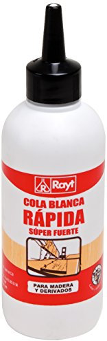 Rayt 038-06 Botellín de cola blanca súper fuerte para madera, papel, cartón, cerámica y todo tipo de materiales porosos, 250gr