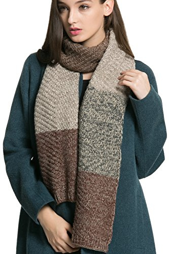 NEOSAN Women Men Winter Thick Cable Knit Wrap Chunky Warm Scarf Cont Brown K