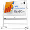 Rollendes magnetisches Whiteboard 116 x 80 cm - Großes tragbares Whiteboard mit Ständer - Doppelseitiges Whiteboard mit Rädern - Mobiles Whiteboard für Büro, Klassenzimmer und Zuhause