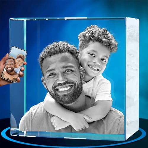 ArtPix 3D Crystal Photo, Personalized Mothers Day Gifts for Mom, Women, Wife, Her, Him, Men, Husband, Grandma, Great Customized Gift With Your Own Photo, Custom Glass 3D Laser Etched Picture Frame