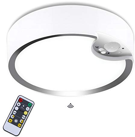 Glighone LED Deckenleuchte mit Bewegungsmelder Dimmbar Deckenleuchte mit Fernbedienung Batteriebetrieben Kabellos Deckenlampe Warmweiß Kaltweiß für Kinderzimmer Schlafzimmer Küche Badzimmer