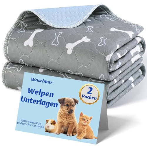 Baodan Waschbar Haustier-Urinunterlage, 2 Pack 90*80 cm Wiederverwendbare Welpenunterlagen Matte für Hunde, Schnell Absorbierend Puppy Pads für Hunde, Katzen, Meerschweinchen