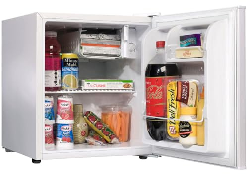 BAKAJI Frigo Bar Mini Piccolo Frigorifero con Freezer Termoelettrico Silenzioso con Scomparto Regolabile Capacita' 45 LT Hotel Casa Ufficio Studio Dimensione 49x44x49 cm Colore Bianco
