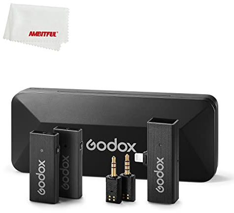 GODOX MoveLink Mini 2.4GHz Wireless Lavalier Microphone for Diverse Scenarios, Like Vlogging, Streaming,Podcasting, Interviewing, Video Producers (LT-KIT2-Black)