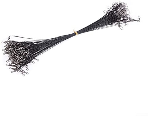 50 Stück 25 cm Köder Blei Draht Anti-Biss Drahtverbinder 15/20/25 cm Angelausrüstung, schwarz