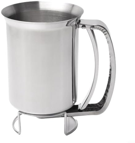 Separatore di pastella, dispenser per pastella in acciaio, dispenser portatile con imbuto e rack per una facile raccolta e distribuzione della pastella