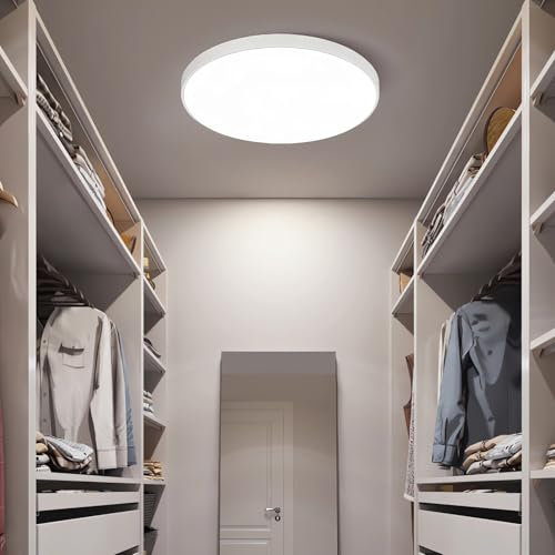 STHomedeco Plafon LED Techo - 30x2cm Plafones para Techo Led, 30W 6500K Lampara Led Techo Dormitorio Cocina Pasillo Baño Sala (30cm)