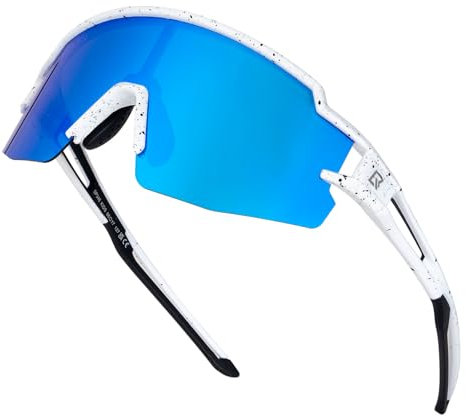 ROCKBROS Fahrradbrille Kinder Sportbrille, Polarisierte Sonnenbrille UV400 Radbrille Winddicht TR90 für Jungen Wandern Running