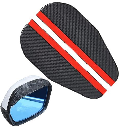 Esshogo 2 pezzi Parapioggia Specchietti, Copripioggia per Specchietto Retrovisore Auto, Sopracciglia in fibra di carbonio, Specchio Rain Visor Smoke Guard, Copertura fumo specchietto auto laterali