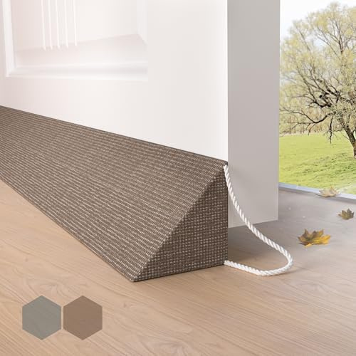 HIZH Boudin de porte anti-courants d'air pour charges lourdes, 90 cm, design de cale extra épais, scelle les grands espaces jusqu'à 7,5 cm, joint de porte lesté pour isolation acoustique, protection