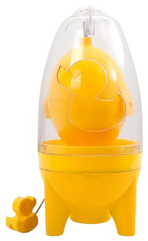 Handheld Egg Mixer - Compact Shell Scrambler Spinner | No Crack Switching Tool Stirring Tool with Cutter and Storage Bag, Pull Cable Cord for Omelette Preparation