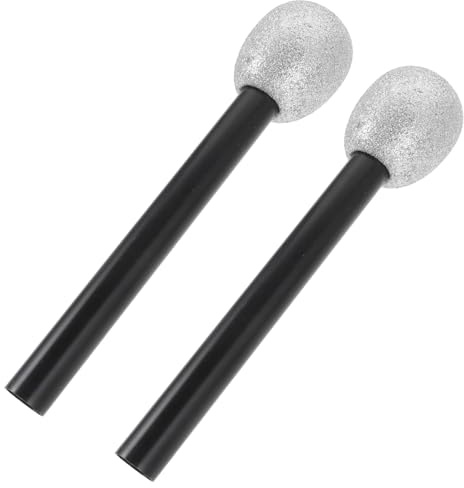 CLISPEED Lot De 2 Microphones Jouets Paillettes pour Garçon Et Filles Faux Micro Taille Garçon Et Filles Simulation Scintillante Argentée Présents De Fête Et Accessoires Karaoké Scènes Et Fêtes