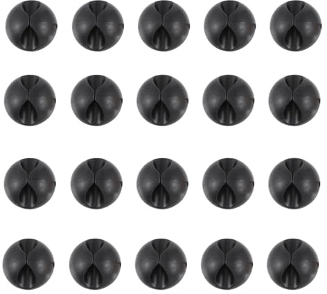 Alipis Lot de 20 Clips Métalliques Adhésifs Noirs, Organiseur de Câbles USB Multifonctionnel pour Gestion Bureau Pc, Serrage-câble Compact pour Chargeurs, Écouteurs et Accessoires