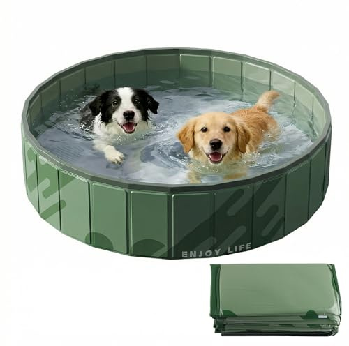 badaren Piscina per Cani, Piscina per Cani Pieghevole, Piscina Bambini 120 x 30 cm (Vert)