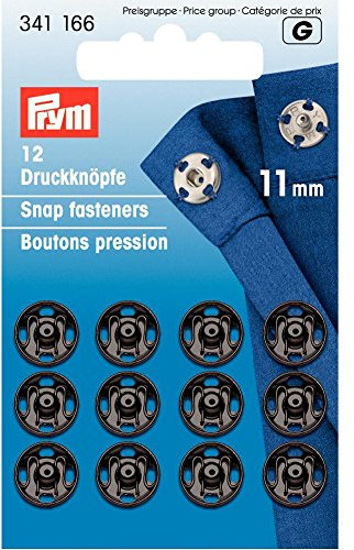 Prym Druckknöpfe, Metal, Schwarz, 11 mm Durchmesser