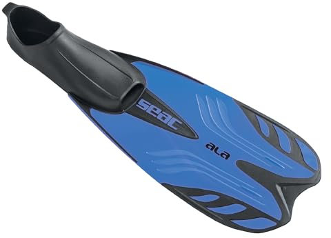 Seac ALA, Flossen mit geschlossenem Fußteil, ideal zum Schnorcheln und Schwimmen, BLAU Metal, 36/37