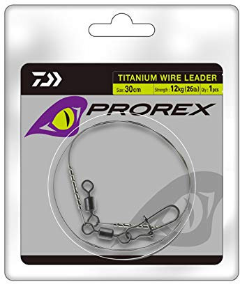 DAIWA PROREX Titanium STAHLVORFACH 0 2m 25kg / 55 12lbs Mit Wirbel und Karabiner 17925-725