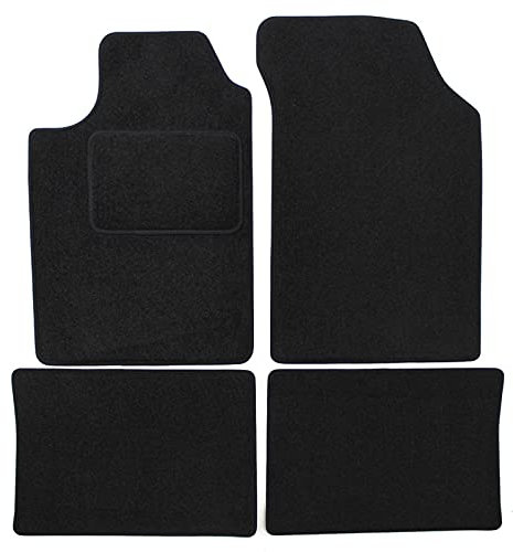 J&J AUTOMOTIVE | Tapis De Sol Noir Velours sur Mesure pour Clio 2 1998-2005, Base Antidérapante, Renforcée dans la Zone de la Pédale