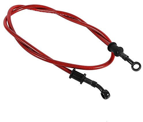 Terisass Steel Oil Hose - 600mm Red, Motorcycle Brake Clutch Line Pipe for 50cm-120cm, PVC Wrapped, Easy Installation, Wide Application, Excellent Performance, 1pc