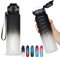 1 Liter Trinkflasche, Fahrrad Trinkflasche 1 Liter Wasserflasche Sport Auslaufsicher & KohlensäUre Geeignet Fitness Schule Outdoor BPA-Frei Aus Tritan(1 Flasche, Schwarzer/WeißEr Farbverlauf)