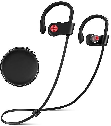 VRIFOZ Bluetooth Headphones, Bluetooth 5.3 IPX7 Waterproof Wireless Sports Earbuds for Workout Gym, 16 Hrs Playtime Running Headphones with Noise Cancelling Mic, HiFi Bass Stereo in-Ear Earphones