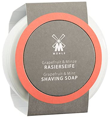 MÜHLE Rasierseifenset - Porzellanschale mit Rasierseife - Grapefruit & Minze, alle Hauttypen - fruchtig & belebend - 65g